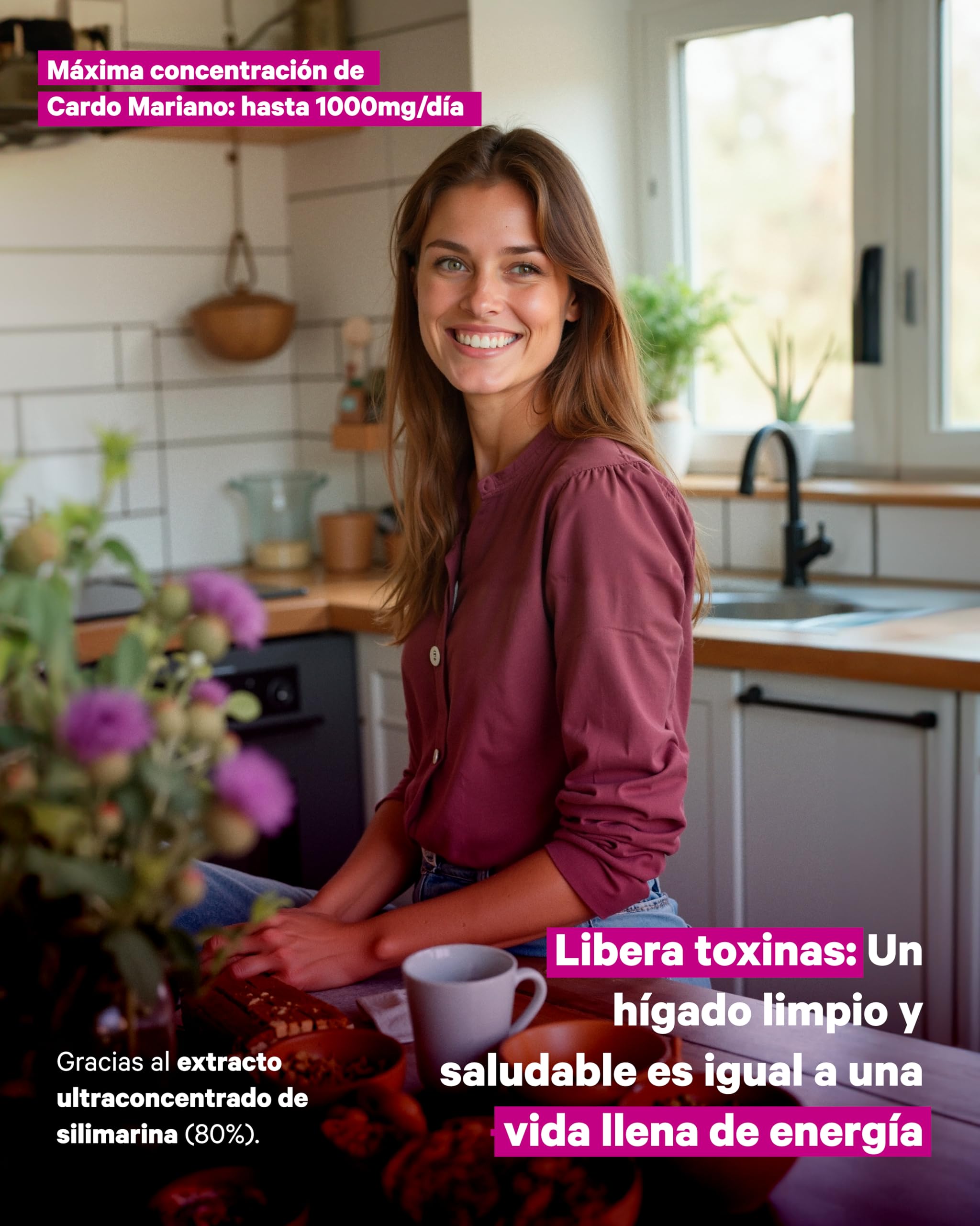 Cardo Mariano 3X ACCIÓN con Cúrcuma, Diente de León, Alcachofa, Cola de Caballo, Colina & Desmodium | Depurativo DETOX para apoyo Hepático, Diurético y Digestivo | 155 Cáps.