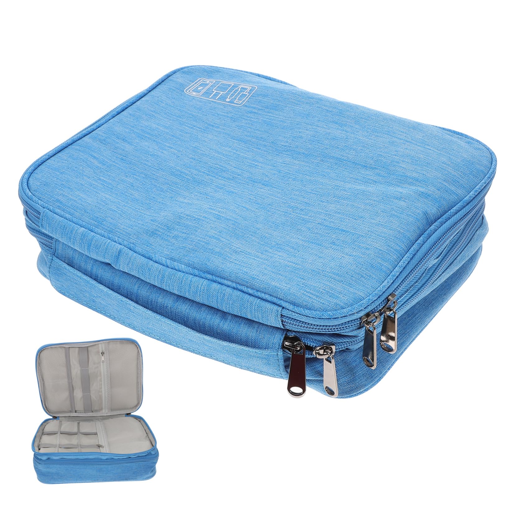 Waterproof Digital Bag Cable Organizer for Electronics Travel Accessories Case Polyester Material Shockproof Portable Zipper Closure Multiple Pockets Office Home Outdoor