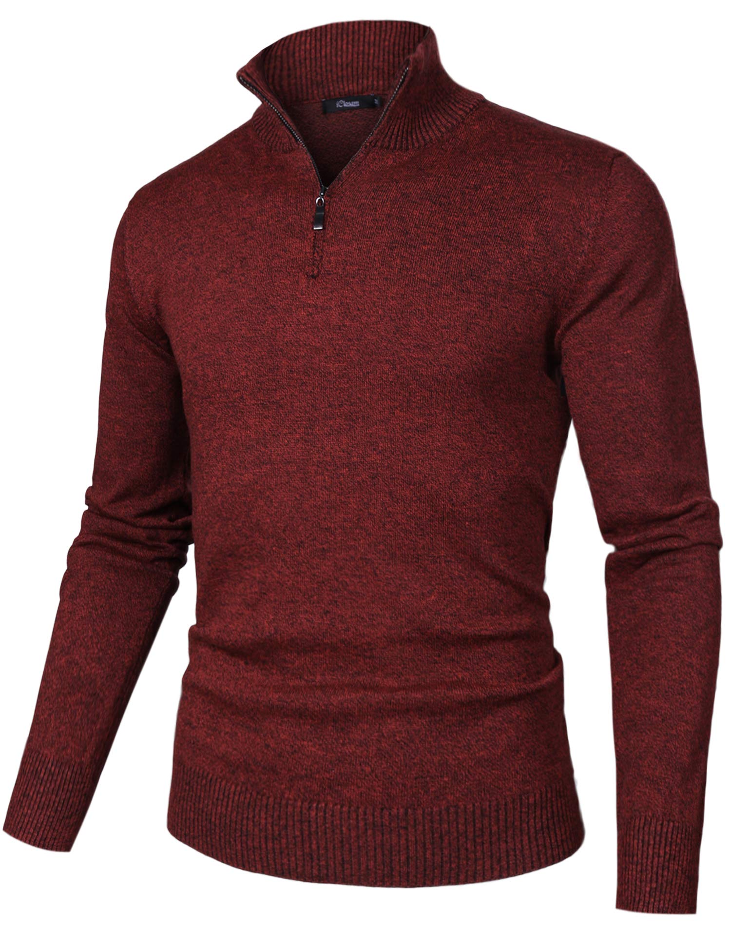 iClosam Maglione Uomo Invernali Collo Alto con Zip Pullover Giacca in Maglia Maglione Pullover Invernale Tenere Caldo