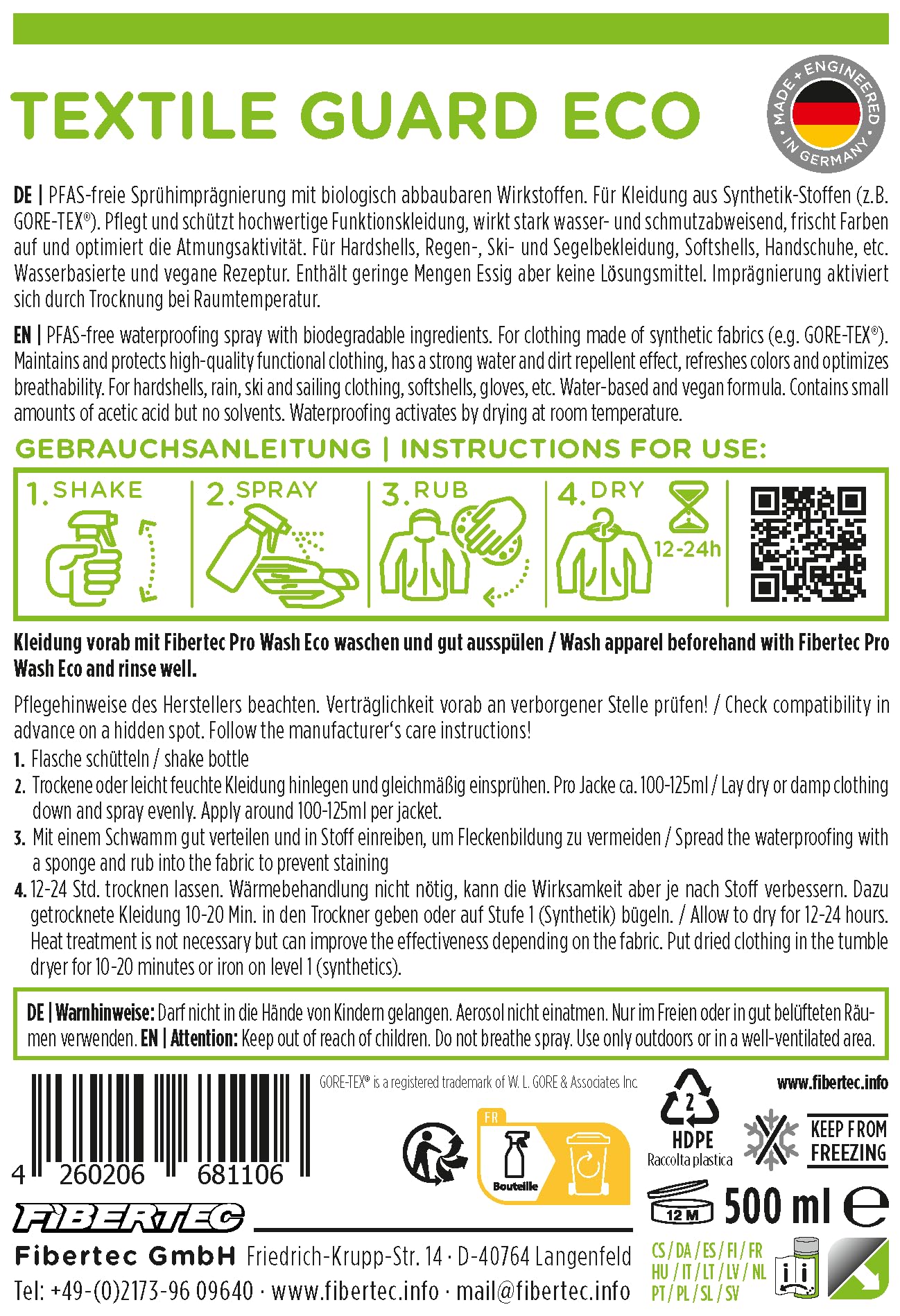 Fibertec Textile Guard Eco spray impregnujący