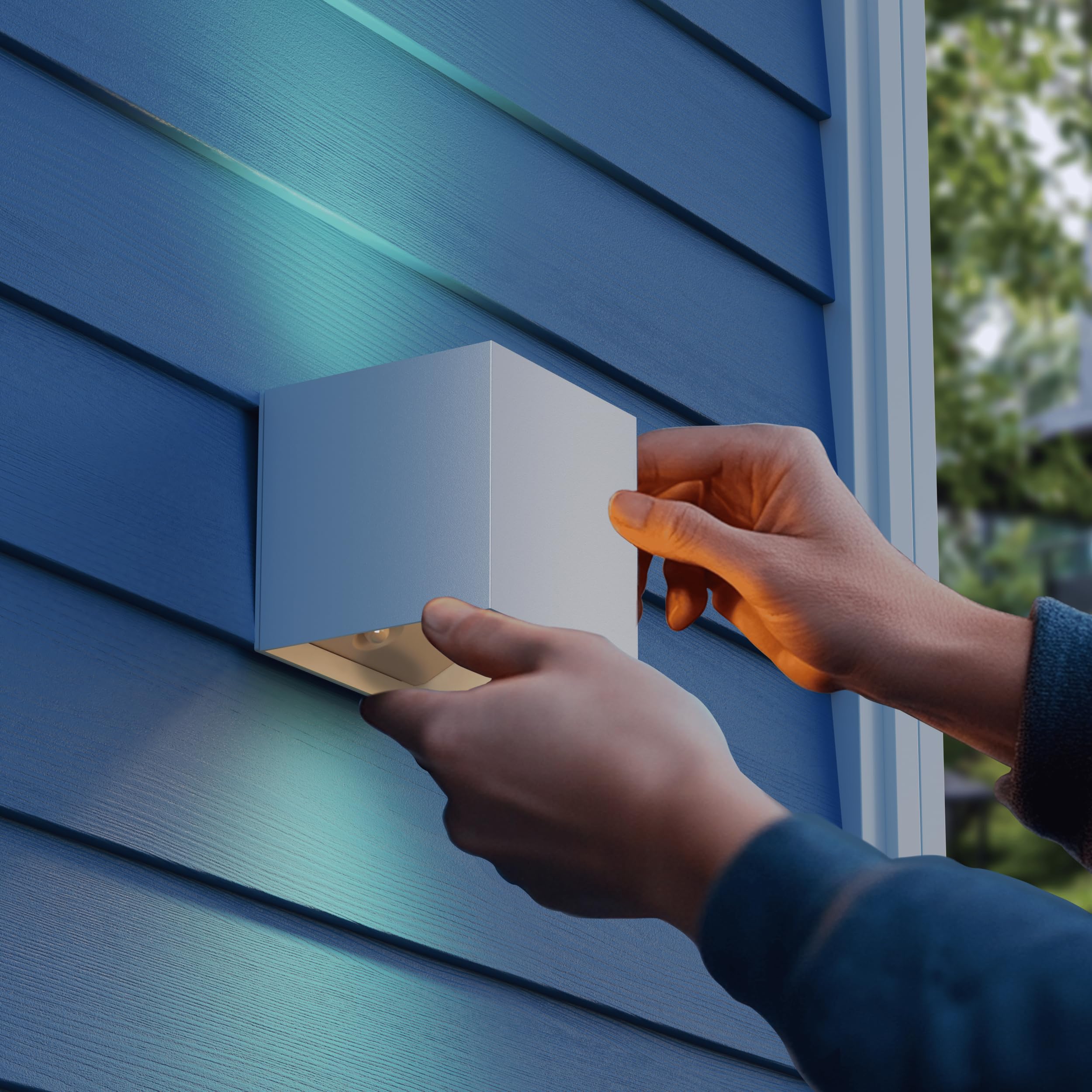 Lunalight Led En Bois KL Home® - Applique Cube LED Rechargeable - Détecteur De Mouvement - Sans Fil - Blanc Led Horticole