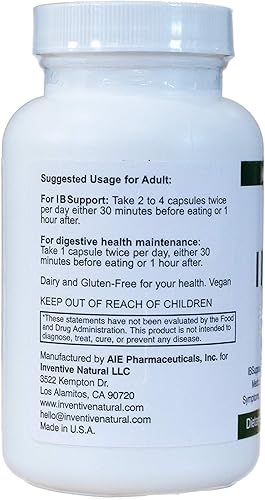 Miniatura 2 de Inventive Natural Fórmula innovadora de suplemento IBSupport - Equilibra la salud intestinal y la digestión - Combate los gases y la hinchazón -