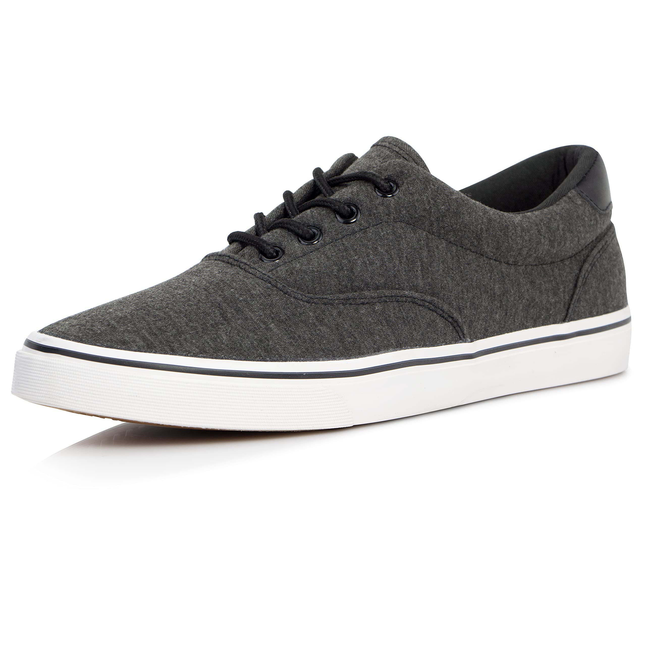 Men's Black Classic Low Top Shoes Canvas Fashion Sneaker with Soft Insole Causal Dress Sh…