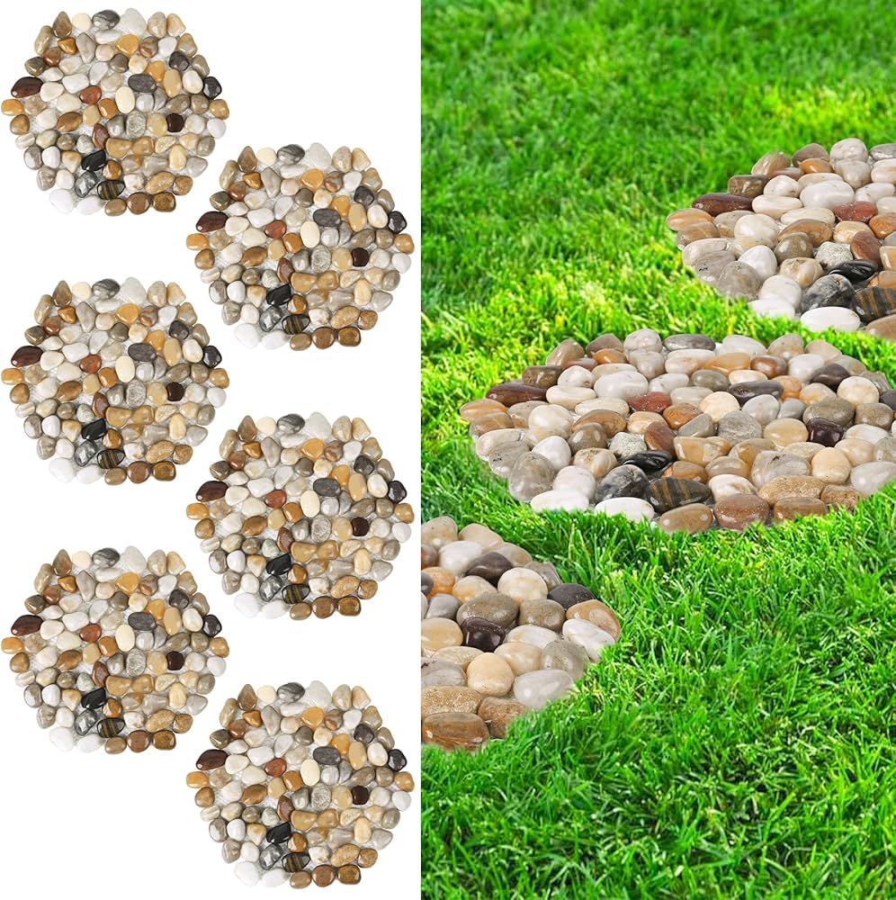 踏石 Amazon.co.jp: リバーロック 踏み石 屋外 庭の歩道用 10インチ 6個 六