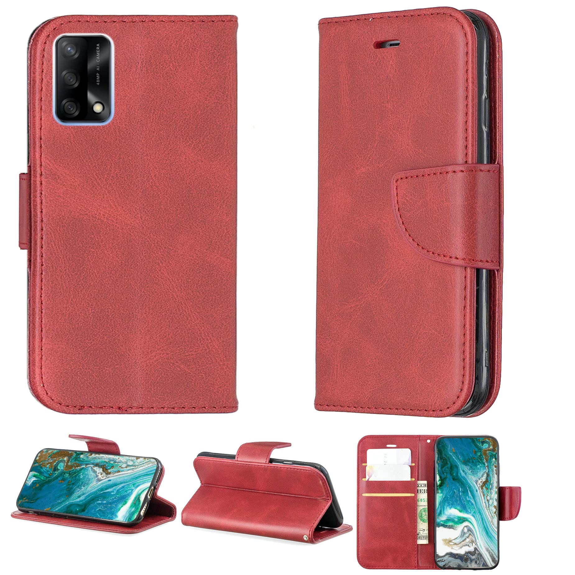 Custodia Wallet Per Oppo A74 4G Betterfon – Pieghevole In Similpelle Con Carta Di Credito E Supporto