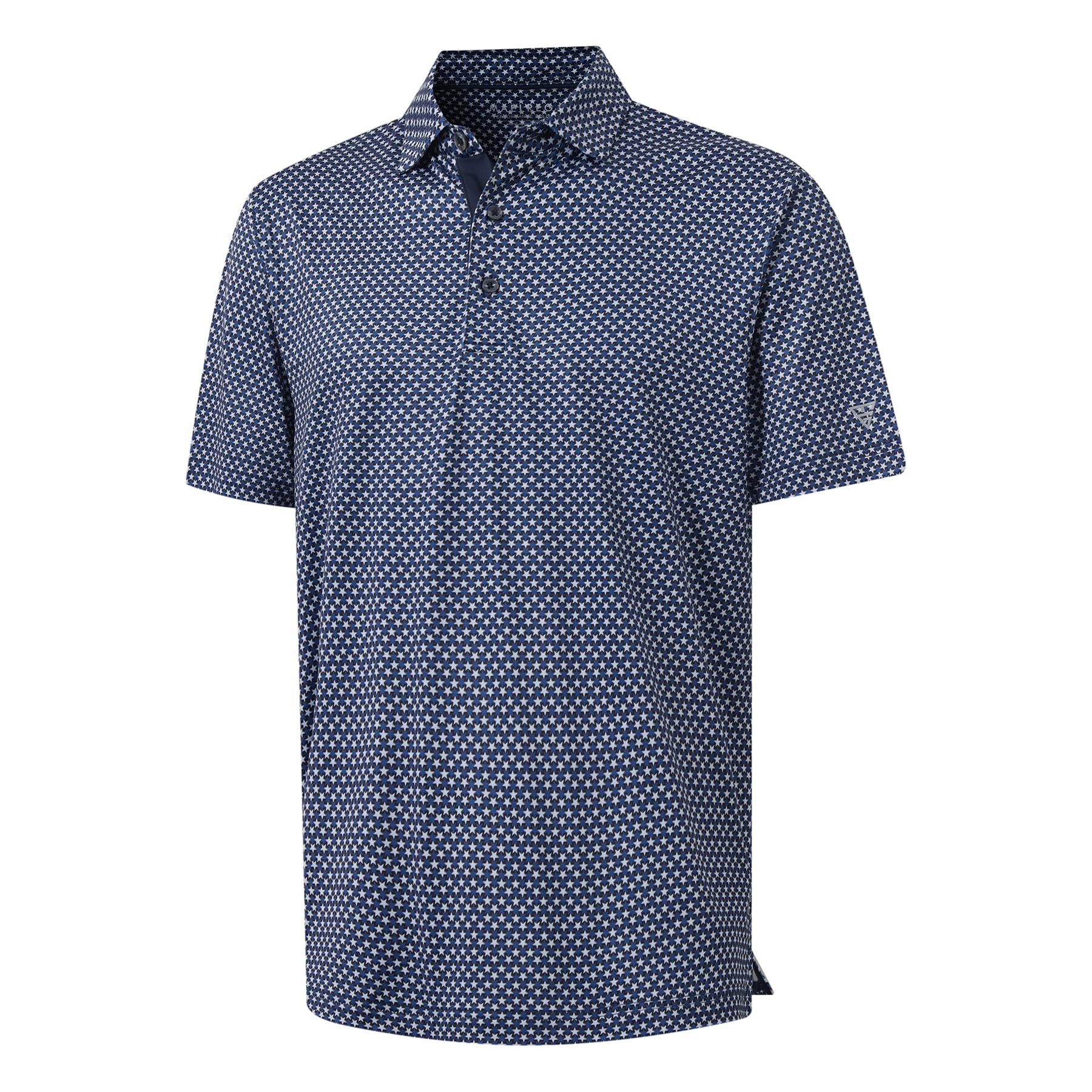 M MAELREG Mens Golf Shirt Short Sleeve Dry Fit Print Moisture Wicking Performance Patterns Collared Polo Shirt — view 12