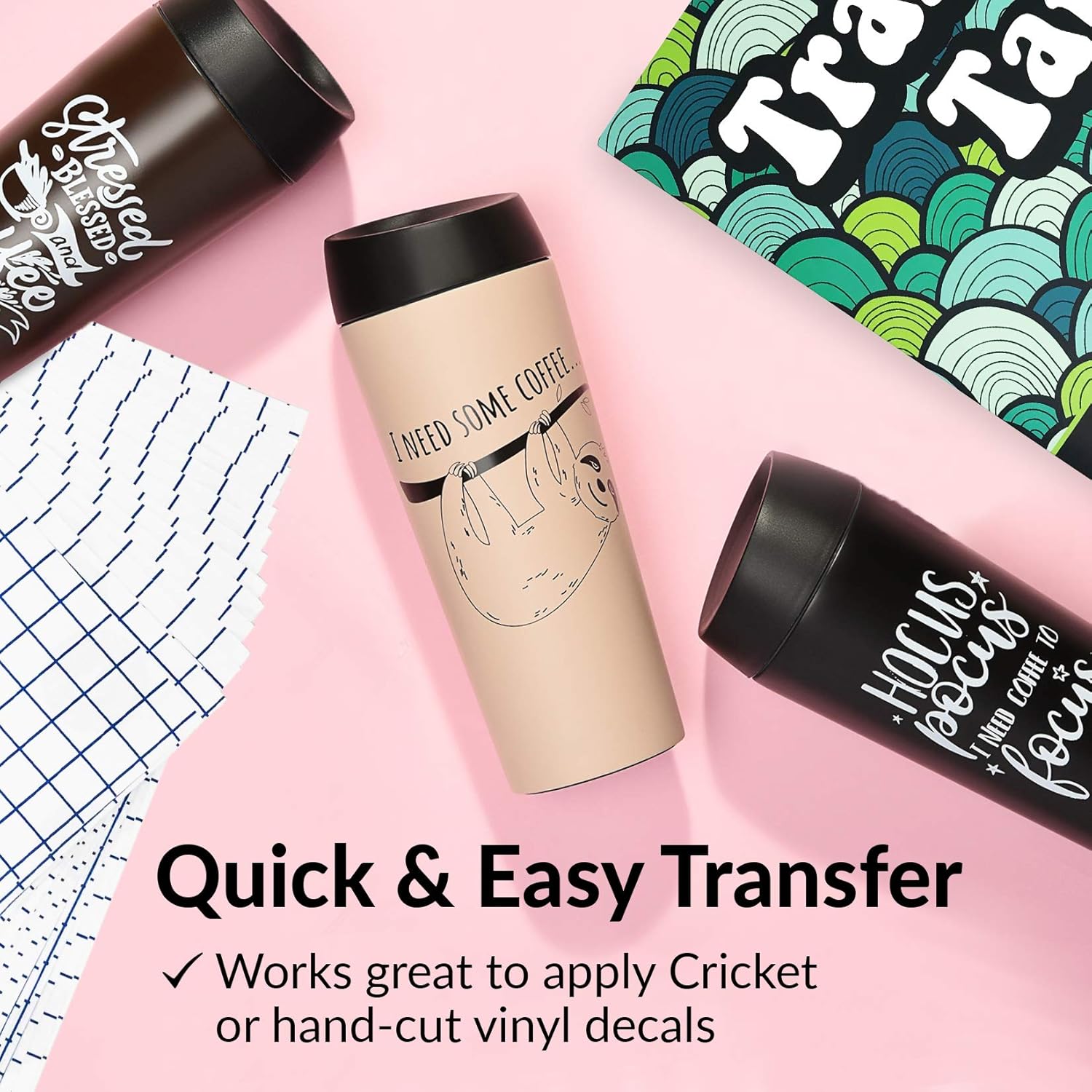 Transfer Paper Sheets for Vinyl 20 Pieces Clear 12"x 12" Transfer Tape Sheet