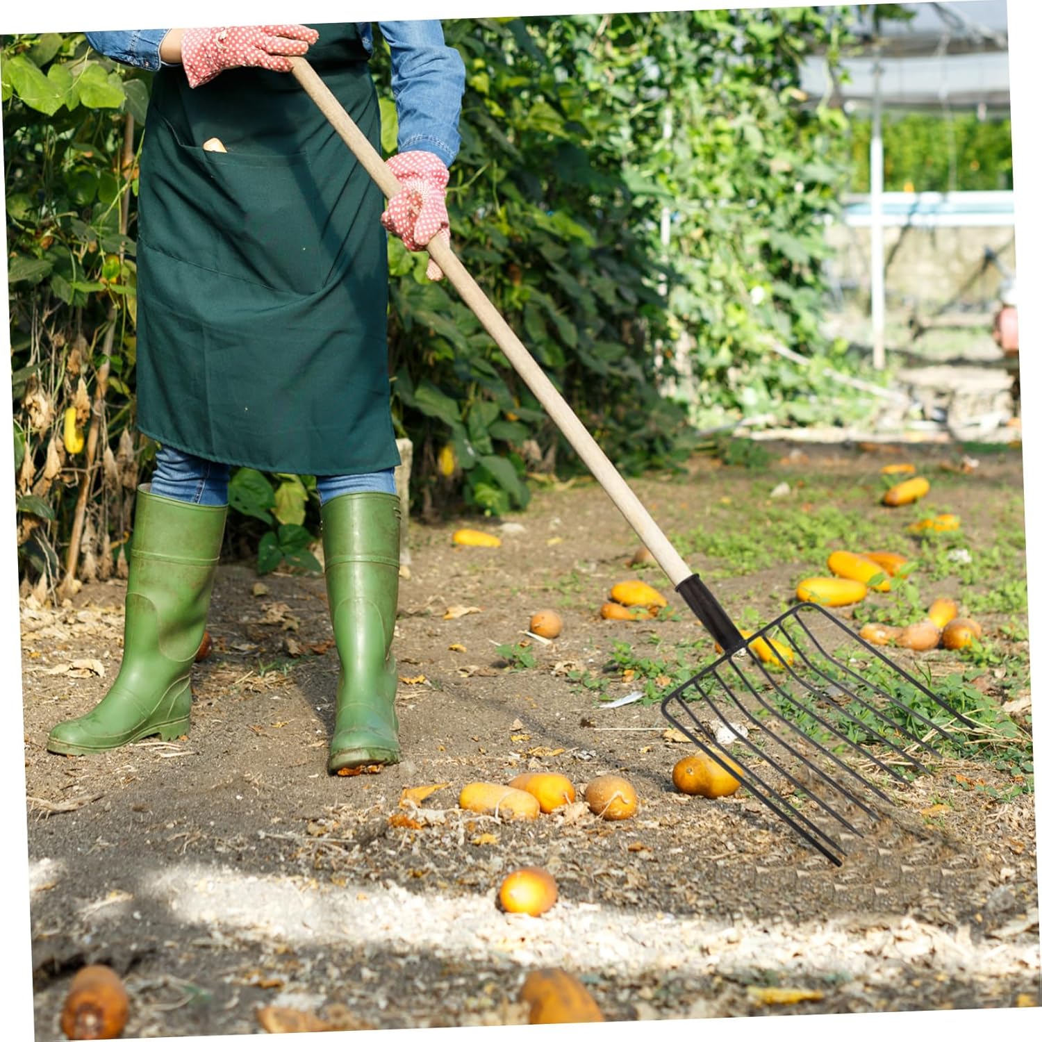 GALPADA Steel Garden Manure Fork Head for Enhanced Gardening Efficiency Heavy Duty Soil Loosening Tool Easy to Clean and Transport for Lawn Care