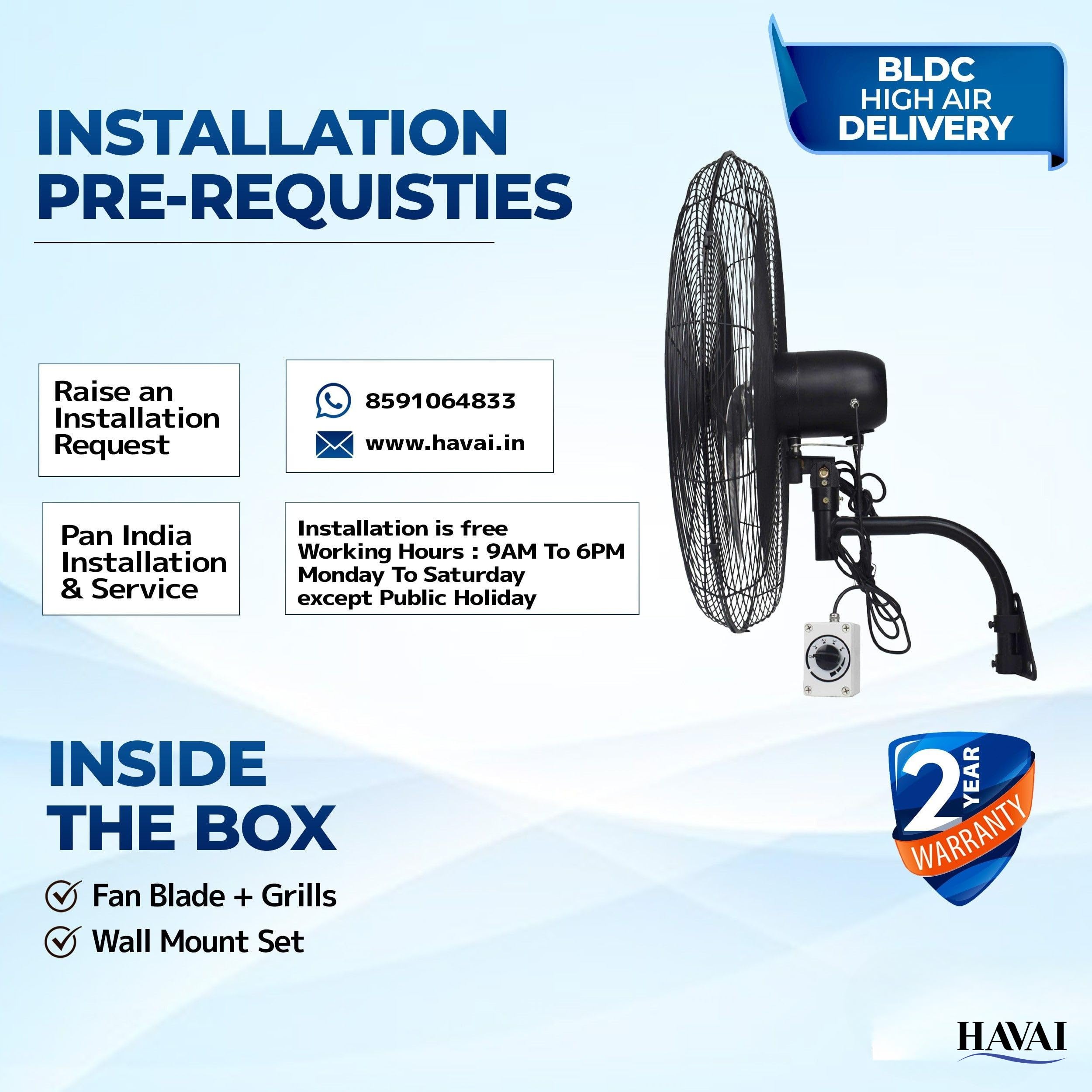 Havai 30" BLDC Wall Fan - Powerful & Energy Efficient -4
