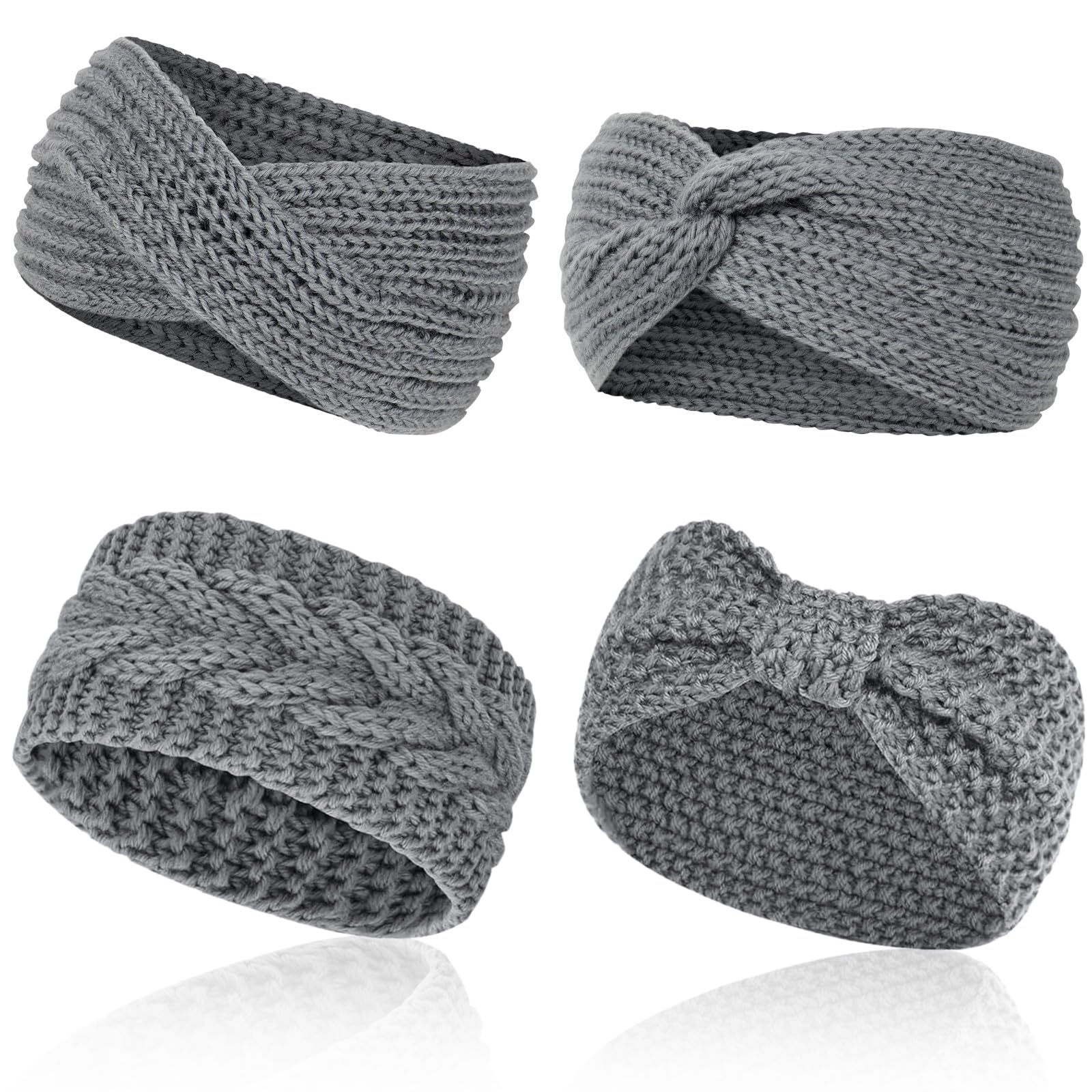 2pcs Bandeau Cheveux Femme Bandeaux Elastique Hiver Bande De Cheveux