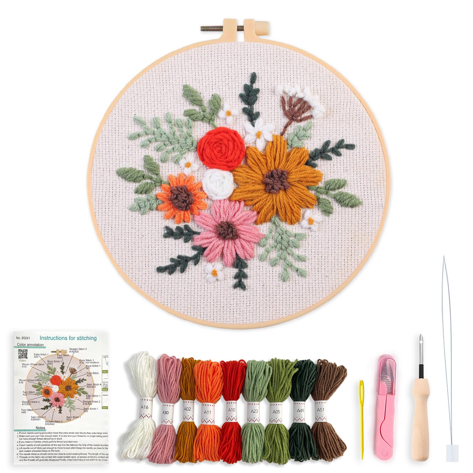 Punch Needle Kit - Floral Designs for Beginners -1