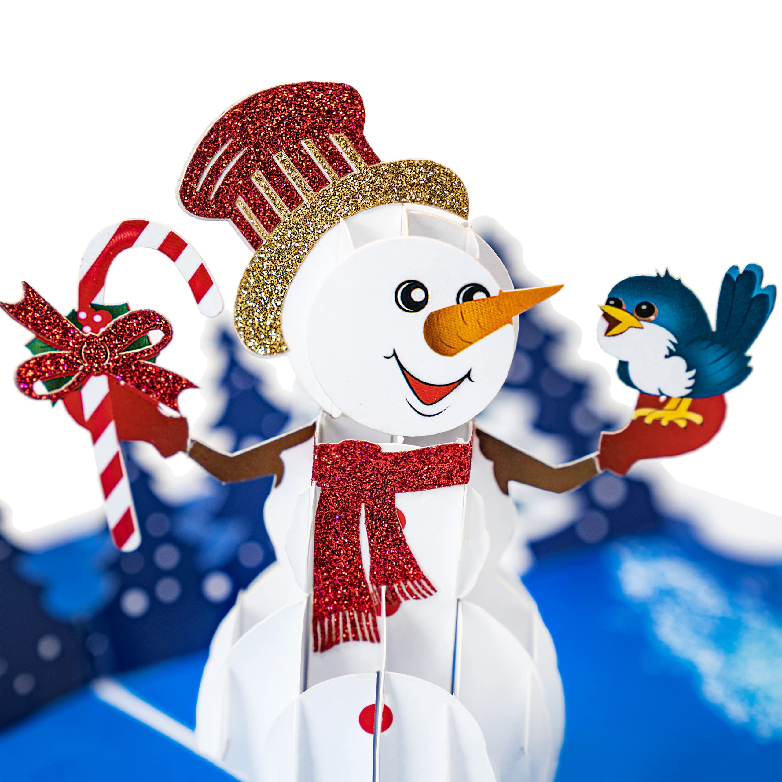 Carte De Vœux Pop-Up 3D Père Noël, Élan, Bonhomme De Neige, Cartes De