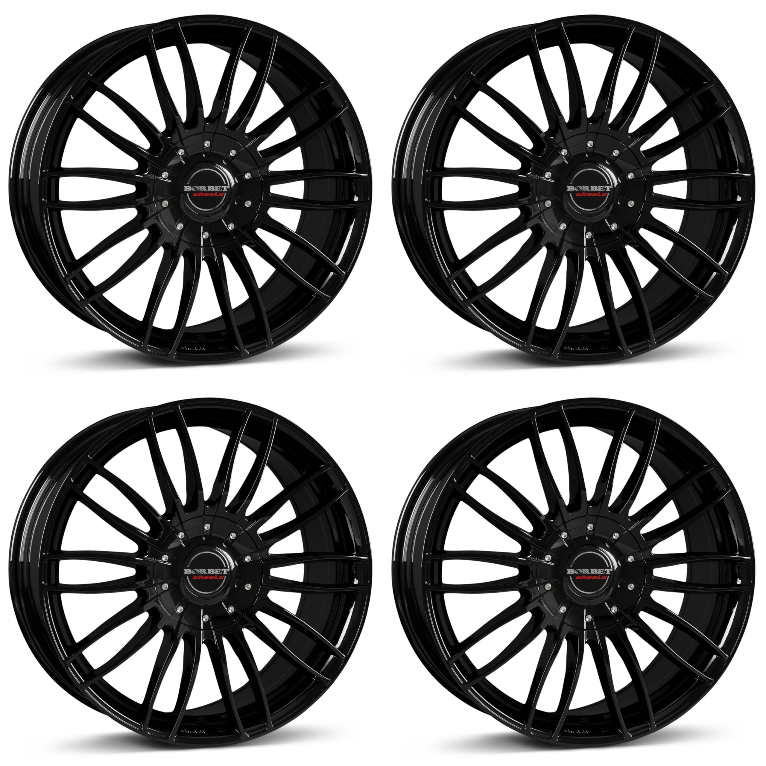4x Borbet Felgen CW3 8.5x19 ET35 5x120 black glossy kompatibel mit Chevrolet Camaro