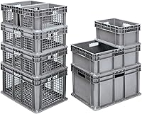 Vista 2 de Akro-Mils 37616 - Contenedor de pared recto de plástico con lados de malla y base de malla, (24 x 16 x 16 pulgadas), gris, (paquete de 2)