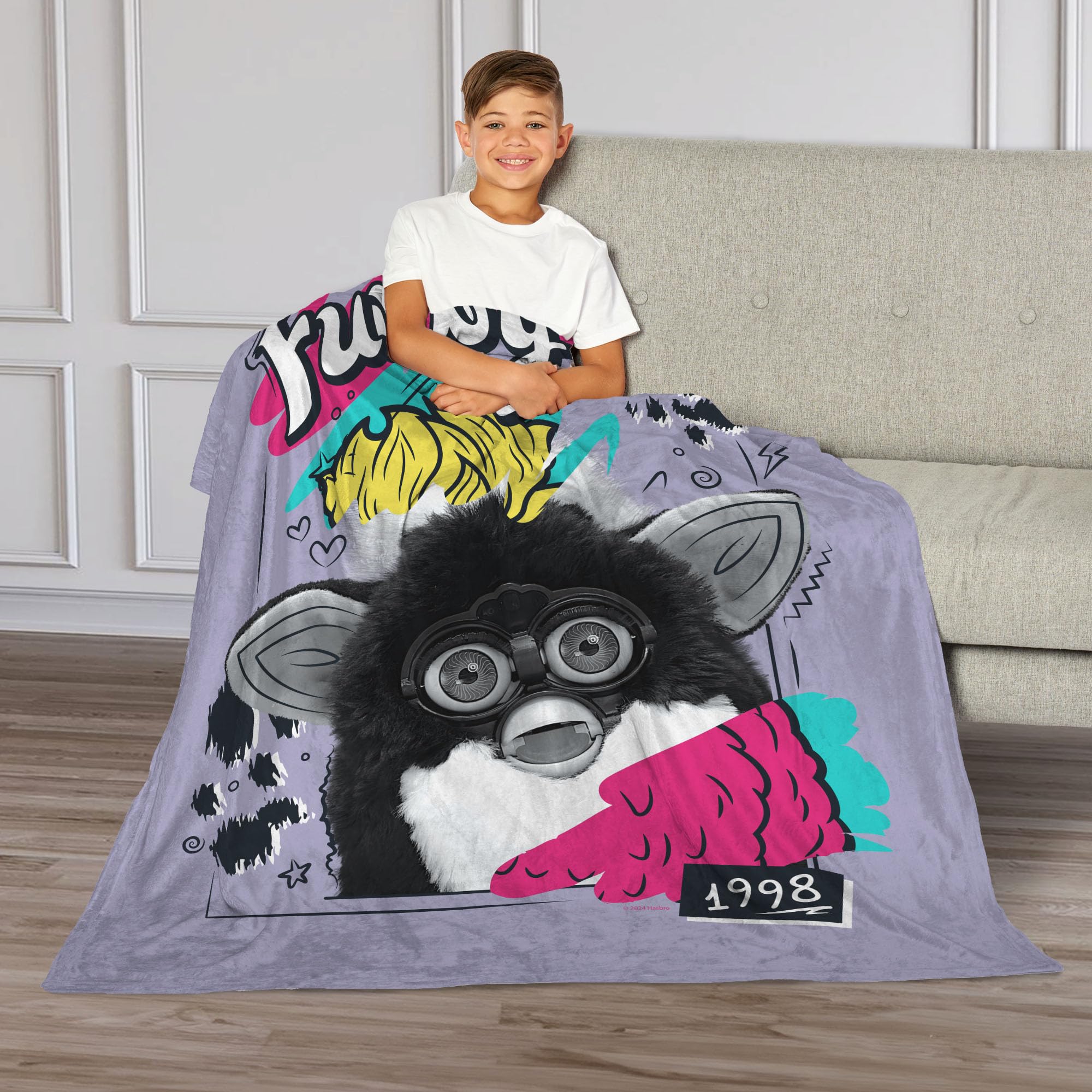 Northwest Hasbro Furby, Furby 1998, cobertor de seda, 127 x 152 cm