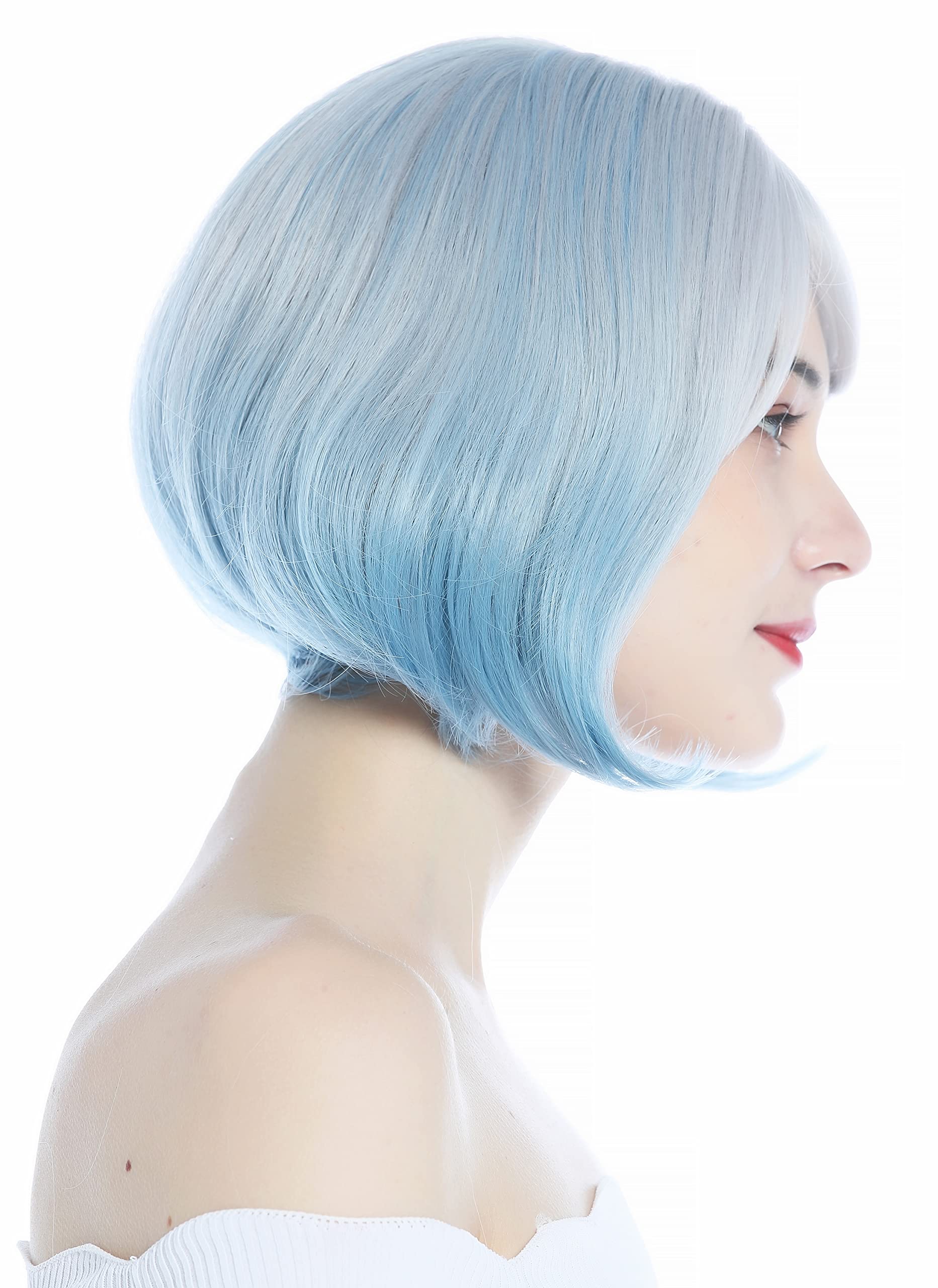 WIG ME UP - DL228-88AR3904 Ladies' Wig short Bob curved tips blue silvery white mix, silvery white and blue (88AR3904) - Image 2