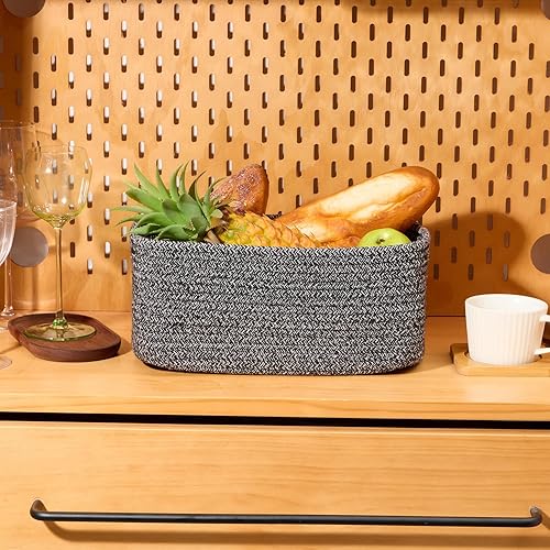 Miniatura 5 de Cestas de almacenamiento pequeñas para organizar  Contenedores organizadores de armario  Cesta de juguetes para estante  Cestas de cuerda tejida