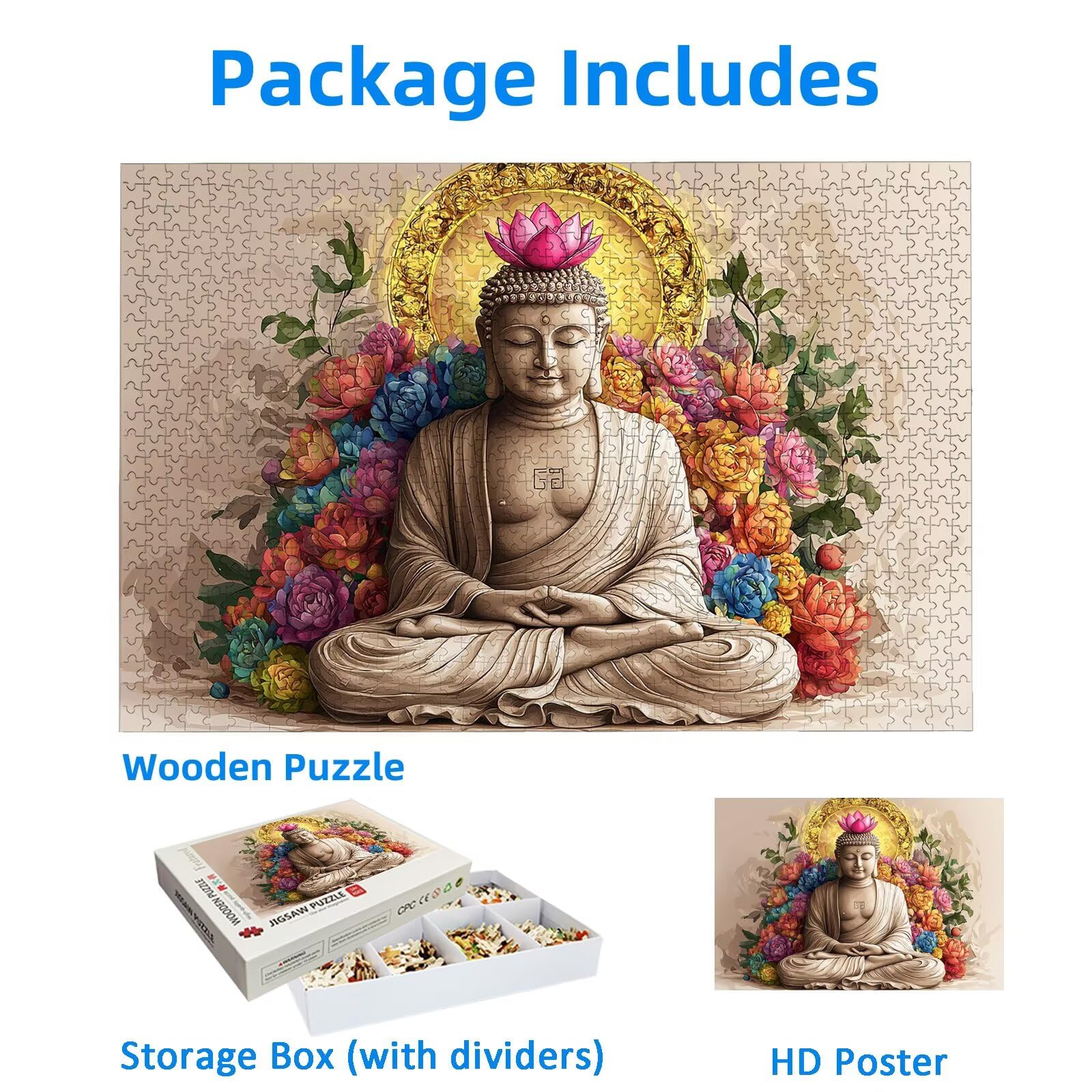 Puzzle 3000 Pièces Adultes, Puzzle Zen pour Adulte Débutant, 122x80 cm Grand Puzzles Fleur avec Boite, Jeu de Concentration pour Adultes, Puzzles Bois pour Décoration Maison, Cadeau Femme, -2196