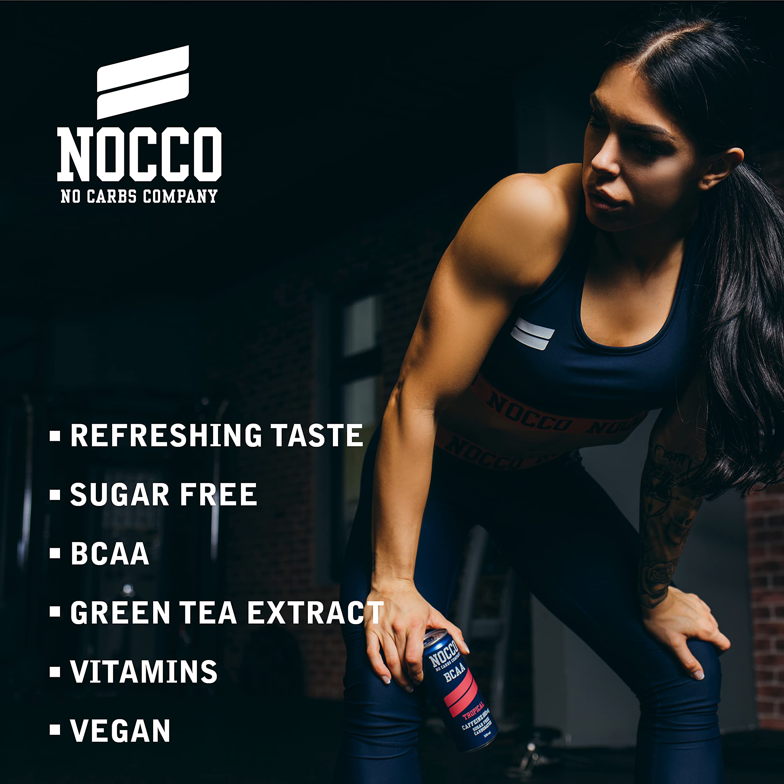 NOCCO Energy Drink BCAA, 180mg Caffeine sugar free drinks enhanced