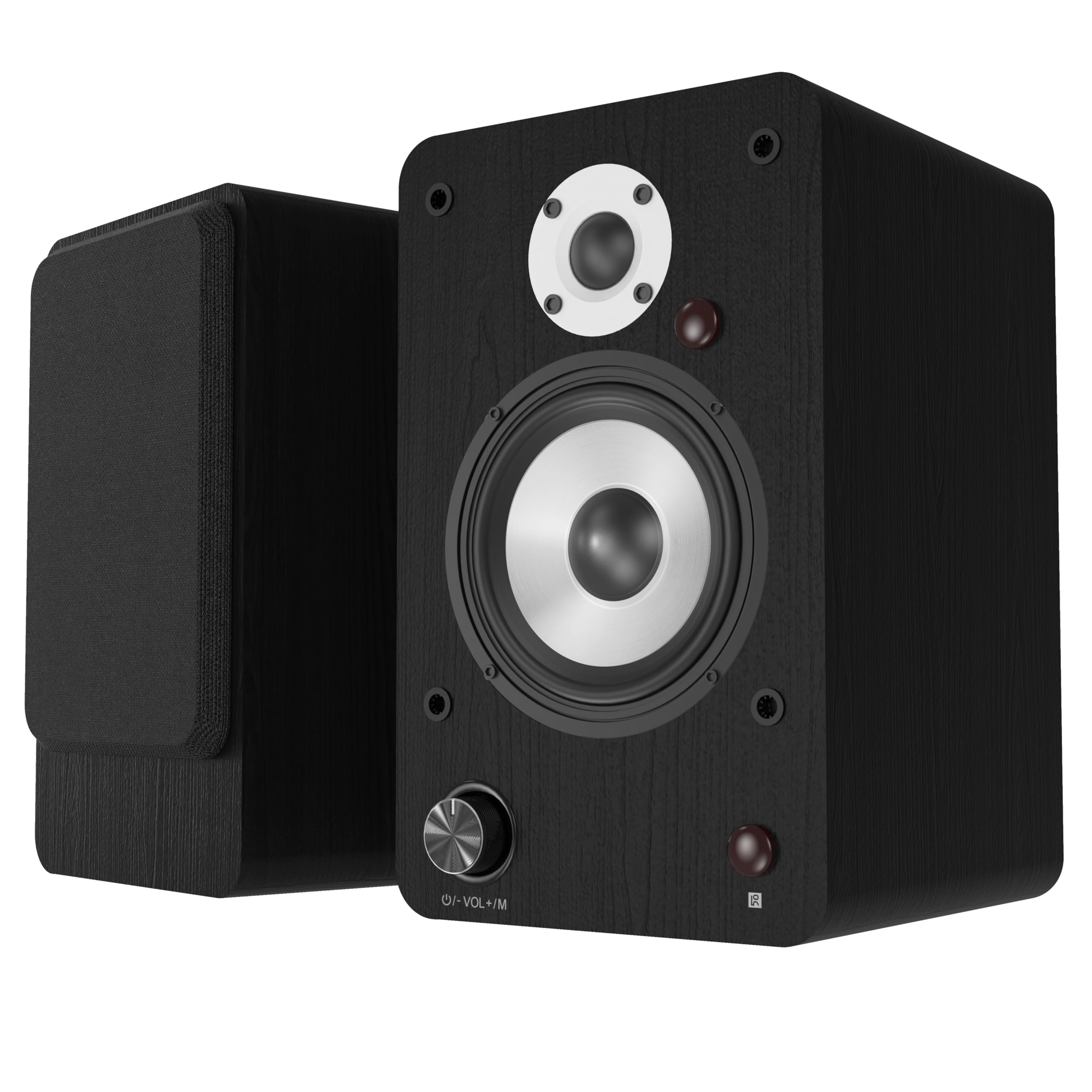 HANLIM Altoparlanti Diffusori da Scaffale Active Bluetooth - Casse Attive Amplificate Coppia - Ingresso Ottico,USB,AUX,Coassiale,RCA - Struttura in Legno - 100 Watts RMS - Nero