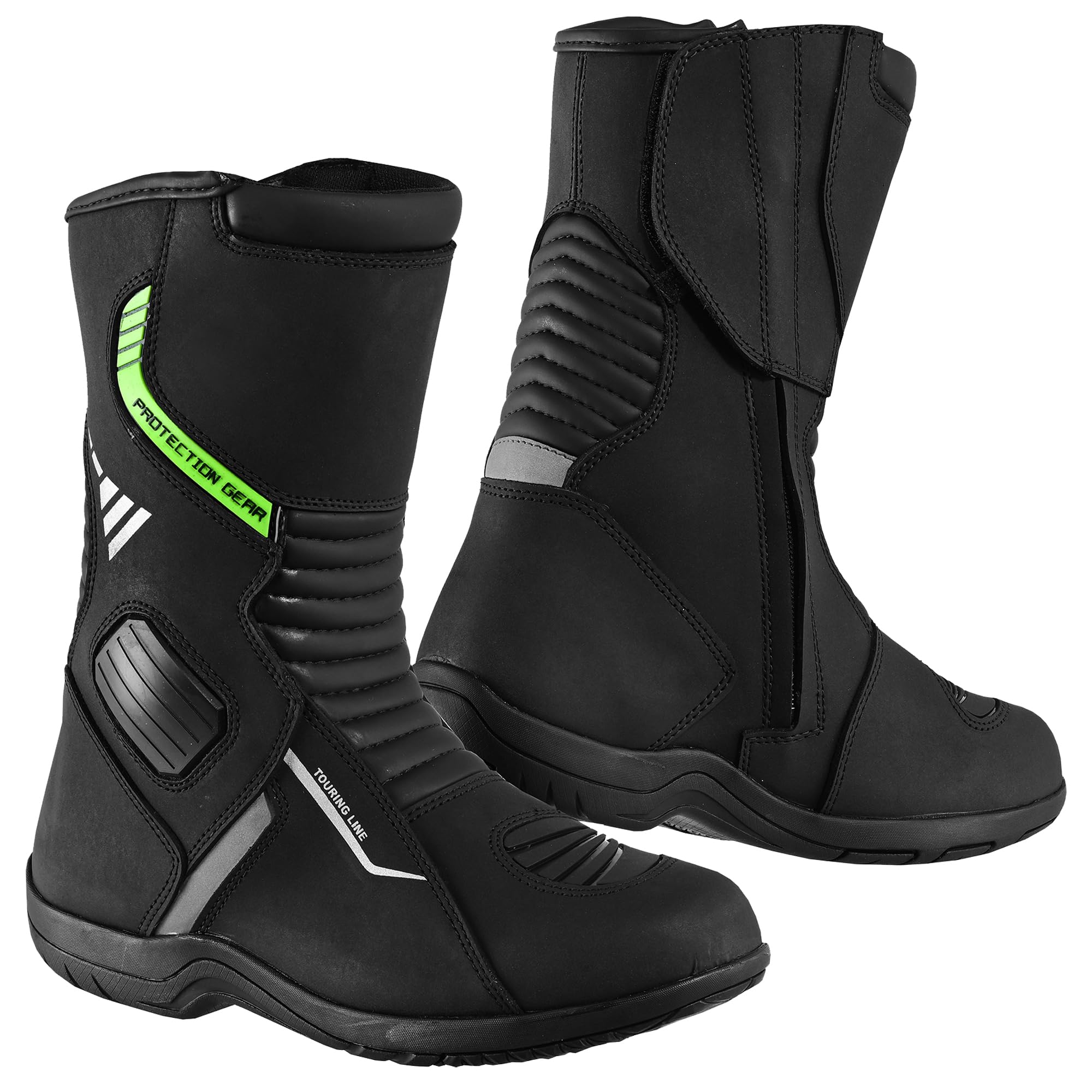 Botas de moto para hombre Botas de aventura y turismo, impermeables, reforzadas y ligeras, suela de goma antideslizante, protección de tobillo y talón, detalles reflectantes CE