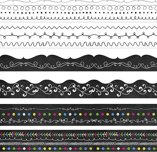 Vista 81 de Containlol Bordes de aula para tablón de anuncios, 118 pies, temática de animales de safari con ribete festoneado, tablero de anuncios colorido