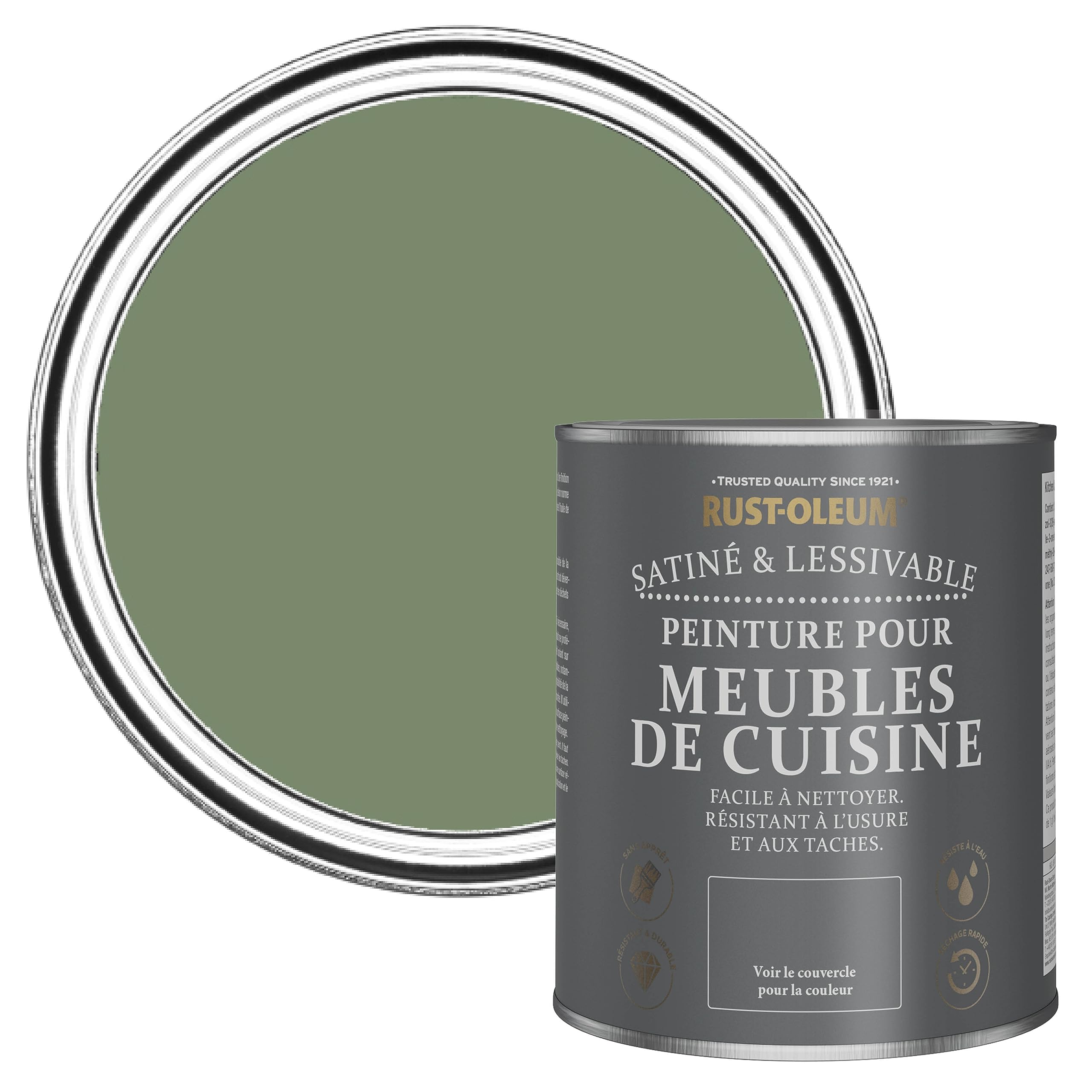 Rust-Oleum Peinture Verte pour Meubles de Cuisine, Finition Satinée - Broussaille 750ml