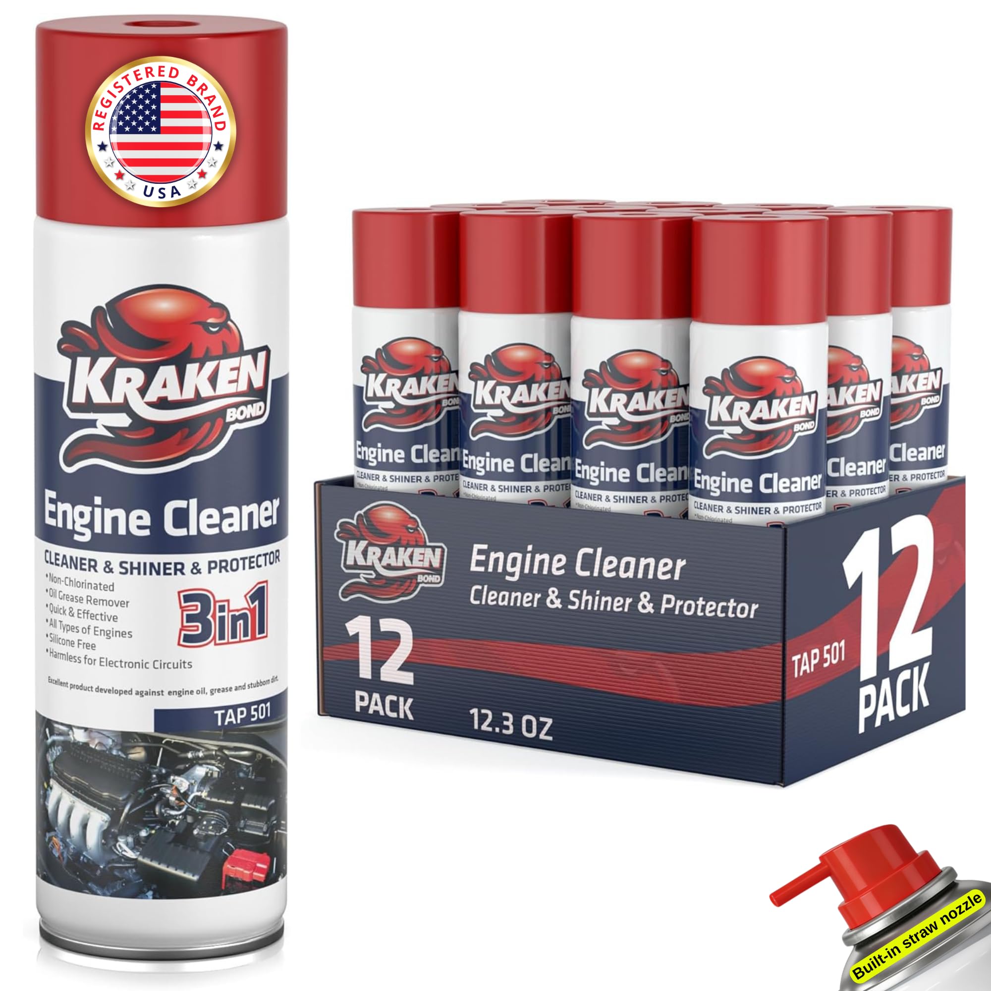 KRAKEN BOND Engine Cleaner Spray 12-Pack