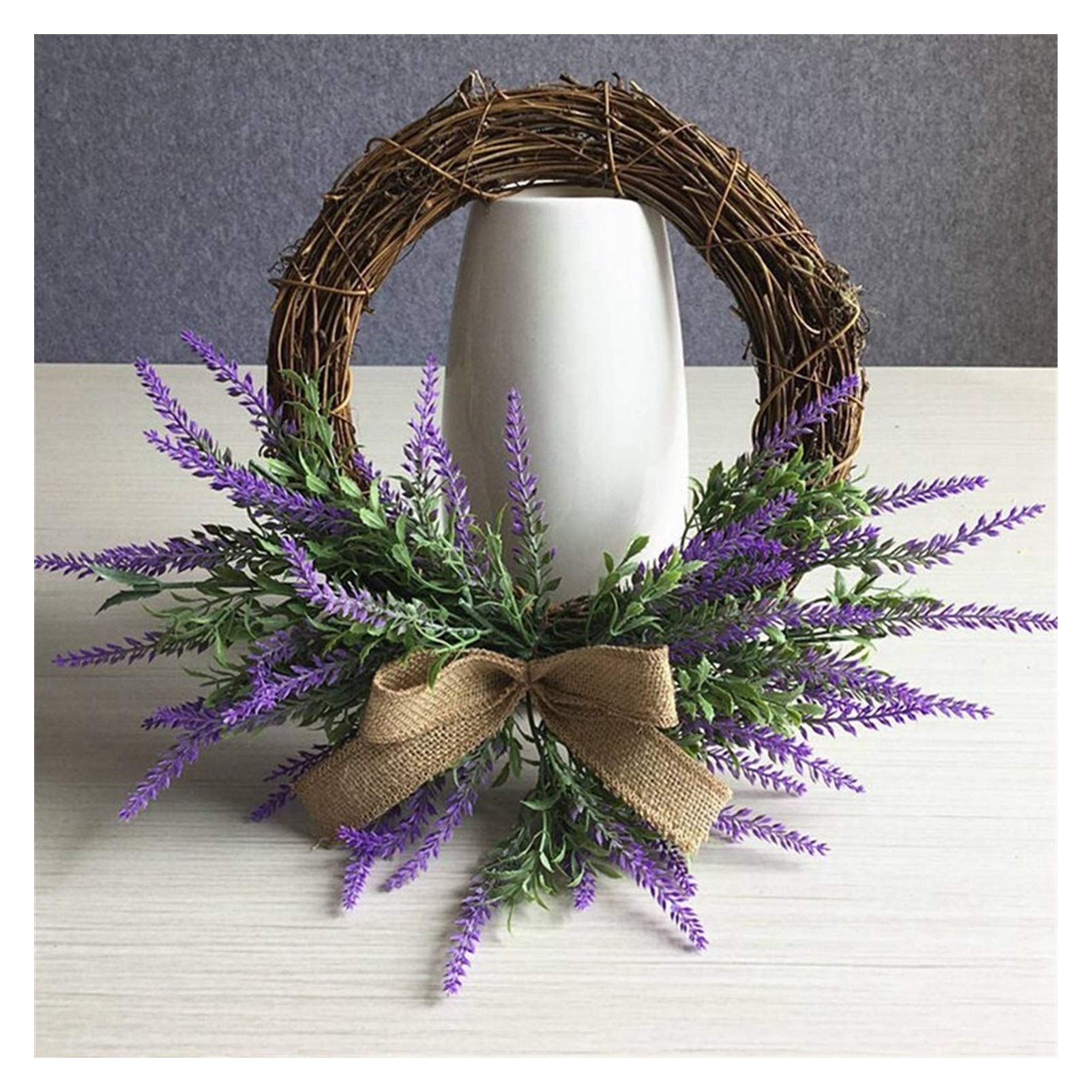 Weihnachtskranz Türgirlande Romantische Simulation Türwandverkleidung Beflockung Lavendel Kranz Ornamente Paar Weihnachten Hochzeitsdeko Girlande Hängende Blume (Farbe