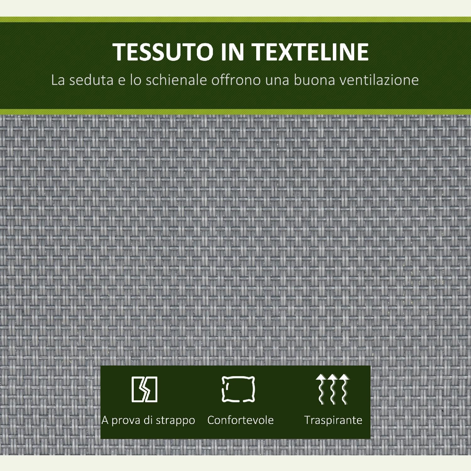 Dondolo da Giardino 3 Posti con Tettuccio Parasole in Metallo/Poliestere Dimensioni 195x118x170 cm Colore Grigio Scuro