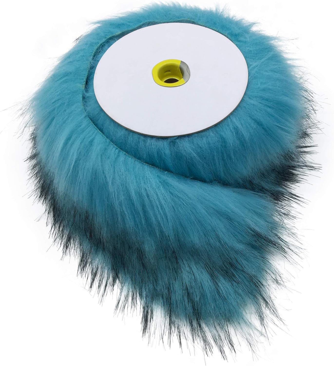 Furryvalley Faux Fur Trim Raccon Fox Fur Ribbon Craft Furry Stripe for Slippers Slides Fringe 2 Yards Azure Blue (1#)