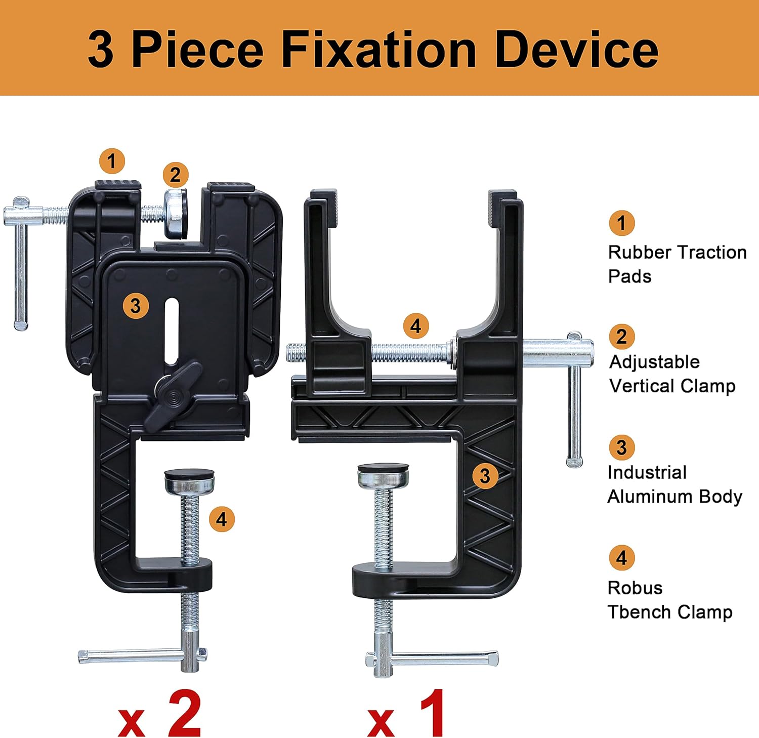 GALLOP Ski Vise - Stable Ski Snowboard Tuning Vise,Edges and Waxing, All Metal,Ski Snowboard Clamp with Rubber Pads - Jaw Opens up to 115mm