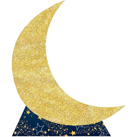 Beistle Large 7' 8.75" x 6' 5.25" Cardboard Starry Night Crescent Moon Stand-Up