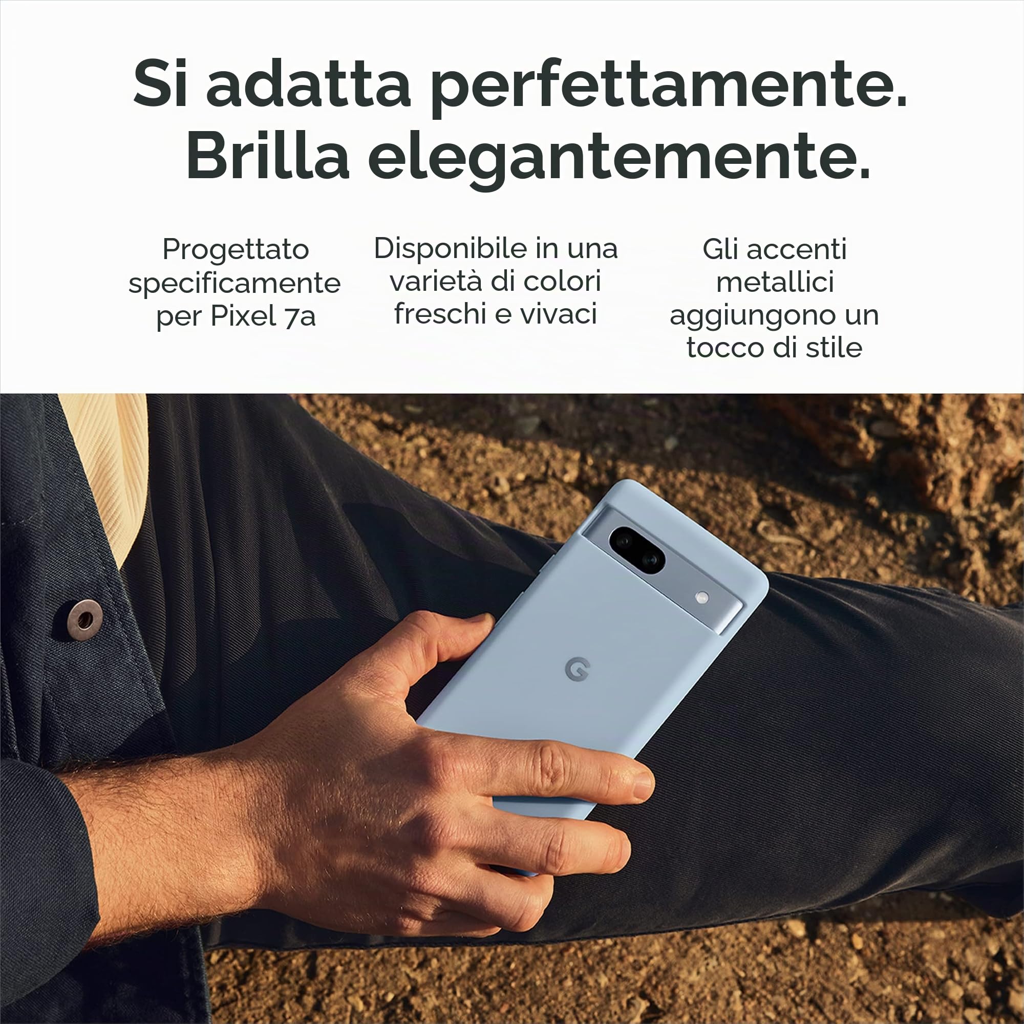 Google Custodia per Pixel 7a - Custodia in Silicone Resistente per Telefono Android - Bianco ghiaccio