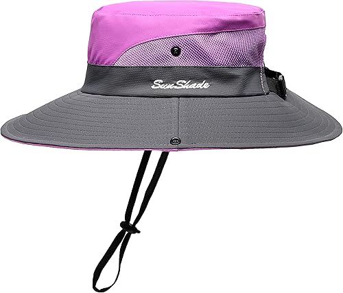 Miniatura 21 de Sombrero de sol para mujer de verano, sombrero de playa de ala ancha, protección UV al aire libre, plegable, malla fresca, diseño para cola de Rosa