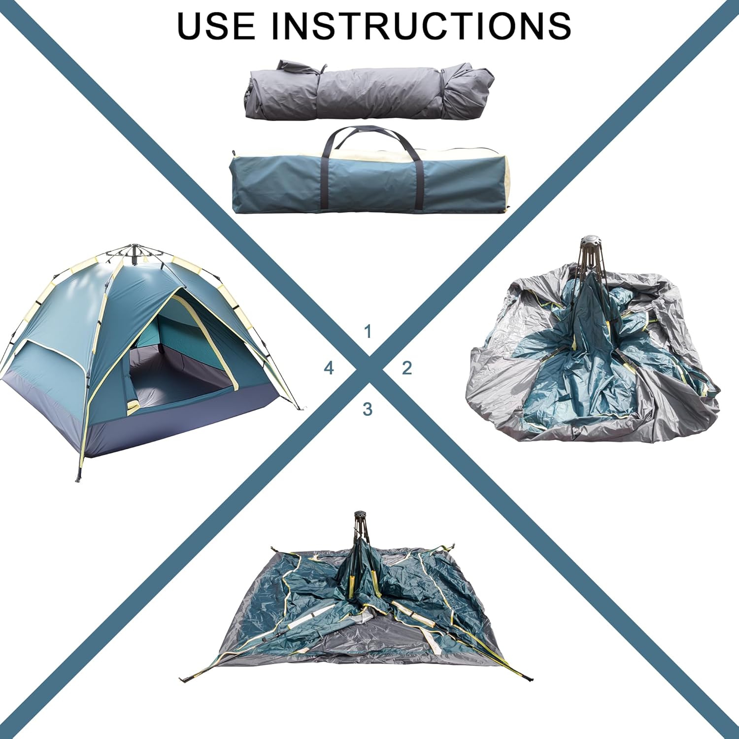 3-Person Camping Tent, Plug and Play Tent, Fully Automatic Waterproof Family Camping Tent,