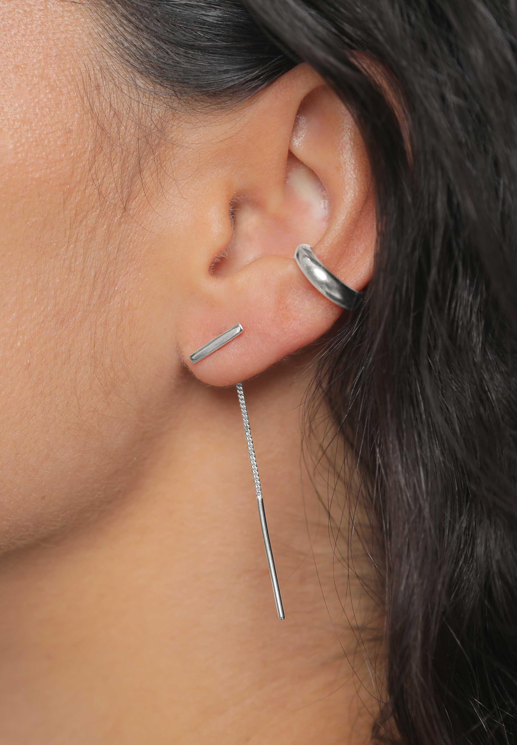 Elli Earrings Women Pull-Through Trend in 925 Sterling Silver