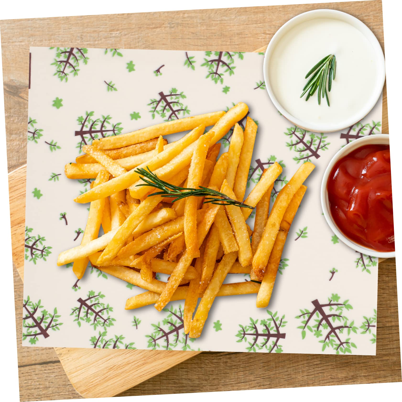 Housoutil 50 Sheets Burger Paper Wraps for Food Cookie Tins Barbecue Paper Wrap Paper Food Liners Squares Paper Cookie Wrappers Sandwich Packing Paper Household Candy Wrapper