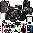 Sony a7 IV FE 24-105mm F4 G OSS Zoom Lensli Tam Kare Aynasız Kamera G&ouml;vdesi ILCE-7M4 / B + Deco Gear Fotoğraf Sırt &Ccedil;antası + Monopod + Ekstra Pil ile SEL24105G Paketi, LED ve Kit Aksesuarları
