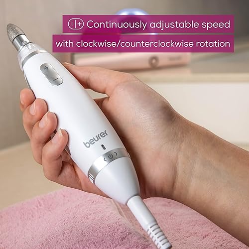 Miniatura 9 de Beurer MP64 - Kit de taladro de uñas sin cable eléctrico con 10 accesorios y luz LED juego de manicura eléctrica con velocidad ajustable archivo E