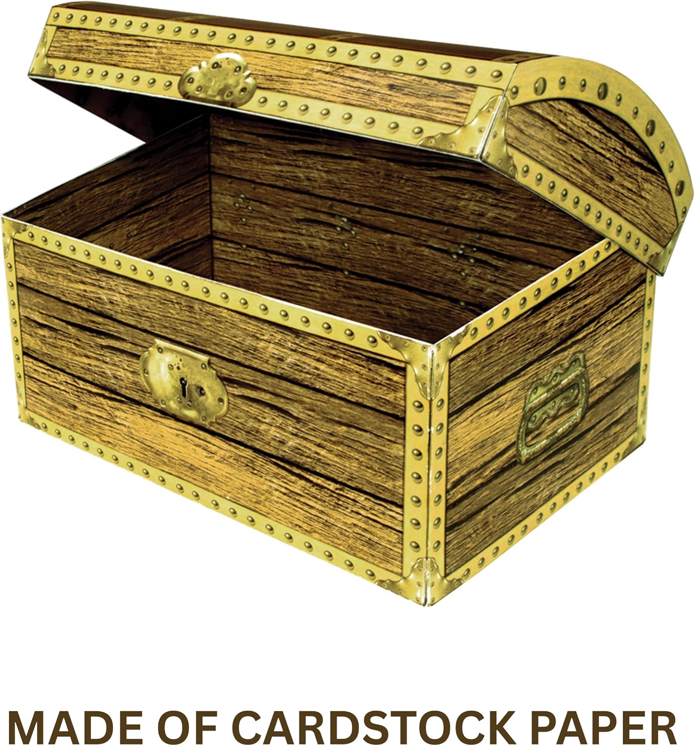 Beistle Treasure Chest Box, 8" x 5.5" x 5.5", Pirate Party Decoration