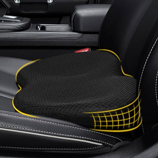 kingphenix Wedge Car Seat Cushion: Memory Foam Truck Seat Cushion for Car Seat Driver - Sciatica and Back Pain Relief - Enhancing Driving Comfort