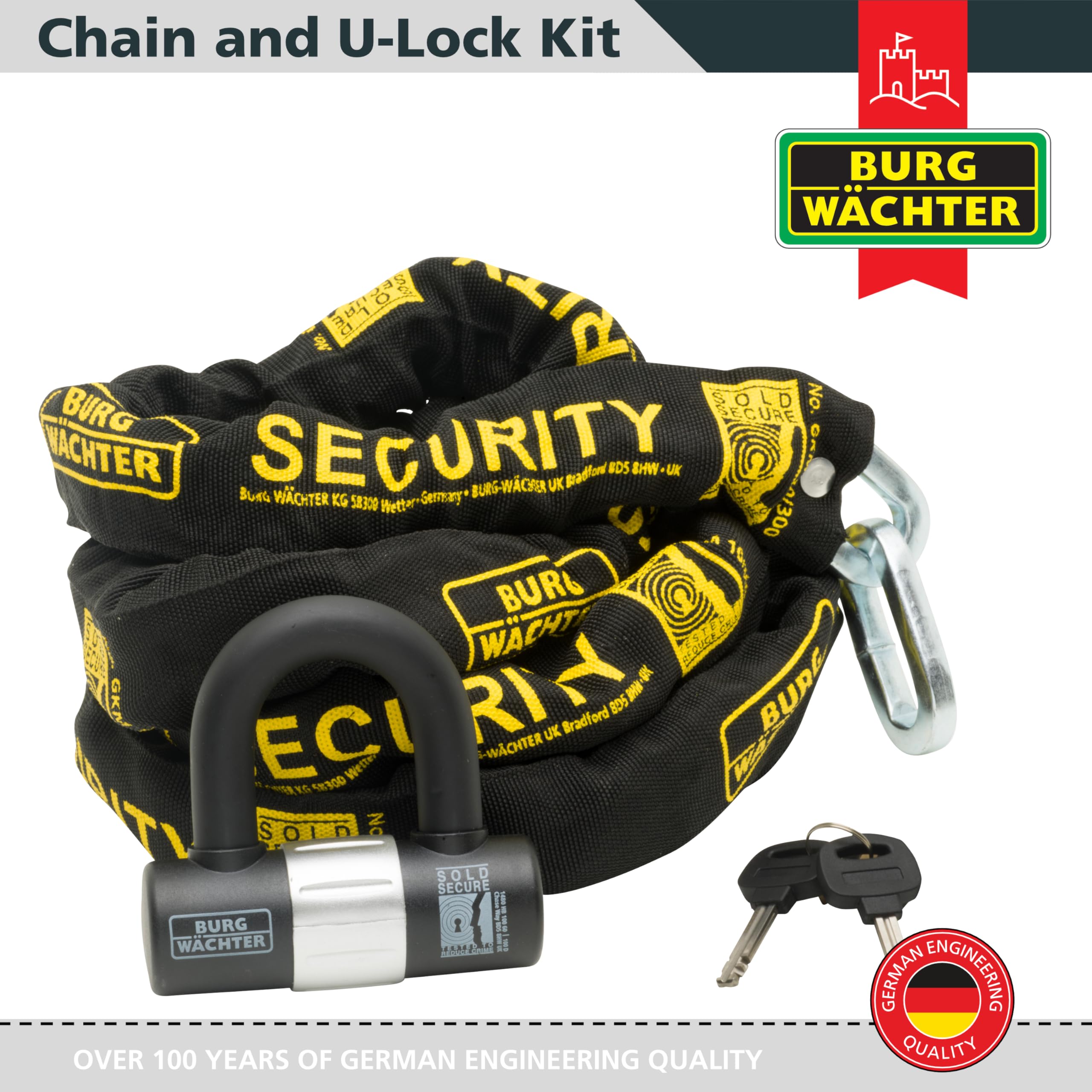 Burg Wachter Verkocht Secure Gold 14mm Motorbike U-slot Burg Wachter Verkocht Secure Gold 14mm Motorbike U-slot