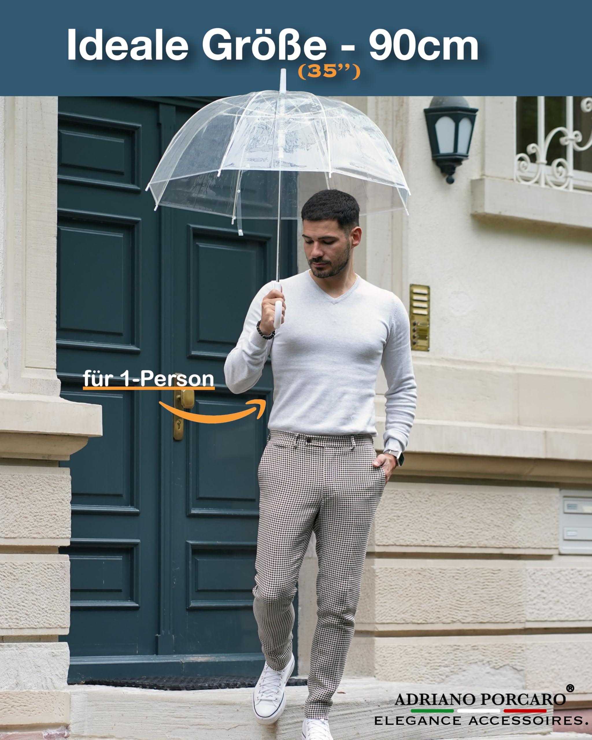 Parasol przezroczysty dla dwojga, duży, przezroczysty parasol idealny na wesele i sesję zdjęciową, dla pary młodej, dla kobiet i mężczyzn, dziewcząt, 12 x przezroczysty – 90 cm