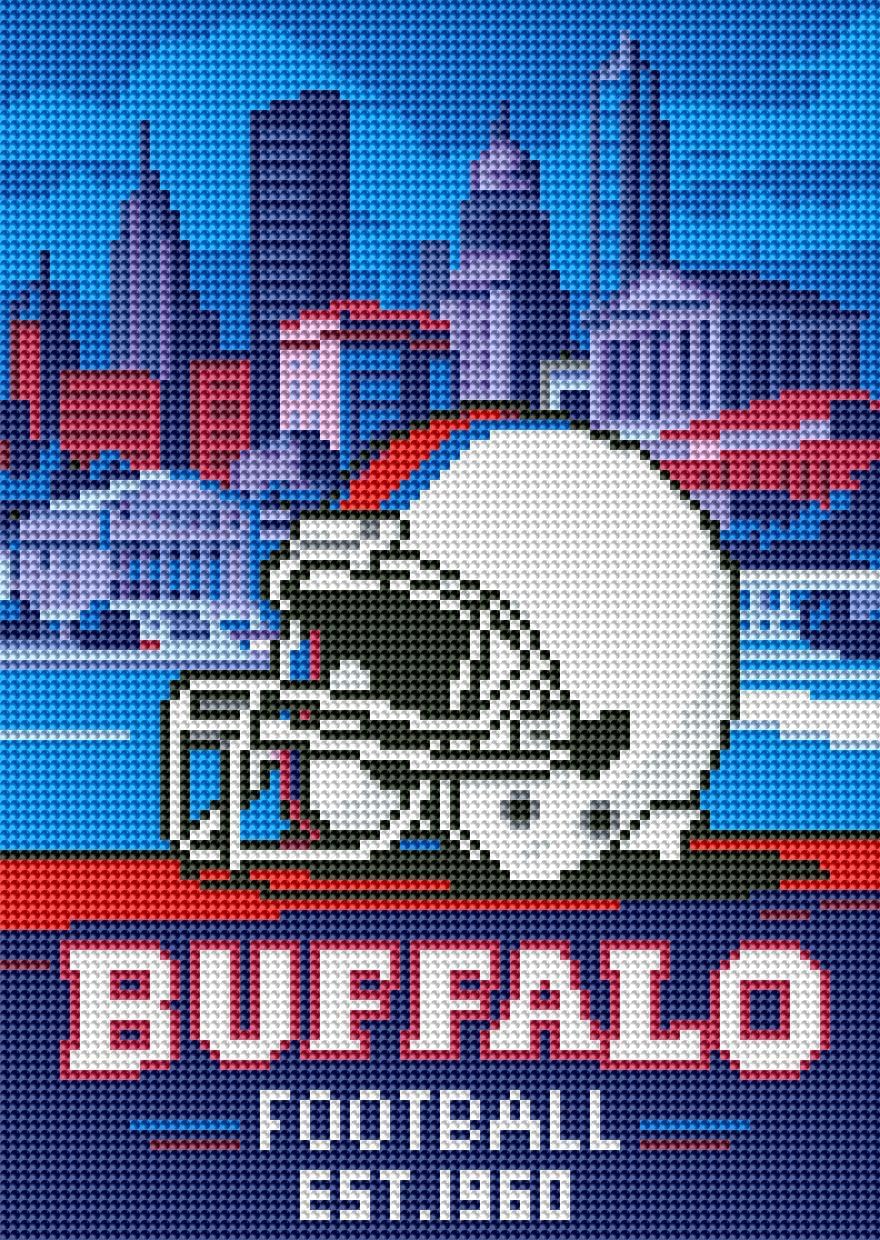 fufibwoesan DIY 5D Football Sports Fan Diamond Painting by Number Kits for Adults Round Full Drill Diamond Art Kits Home Wall Art Decor for Football Team Gift (1-b-u-f-f Blue)