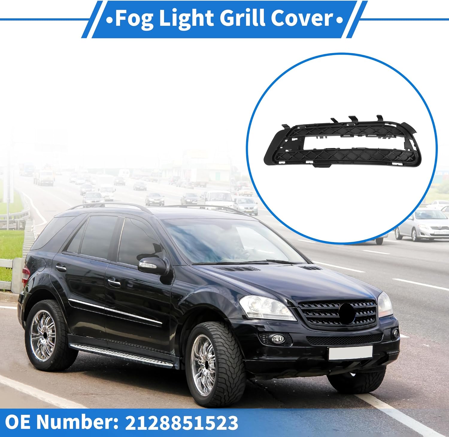 1 Pc Fog Light Grill for Mercedes-Benz E Class E350 E550 2010-2013 ABS Black Front Left Front Lower Bumper Fog Light Cover Inserts - Image 2