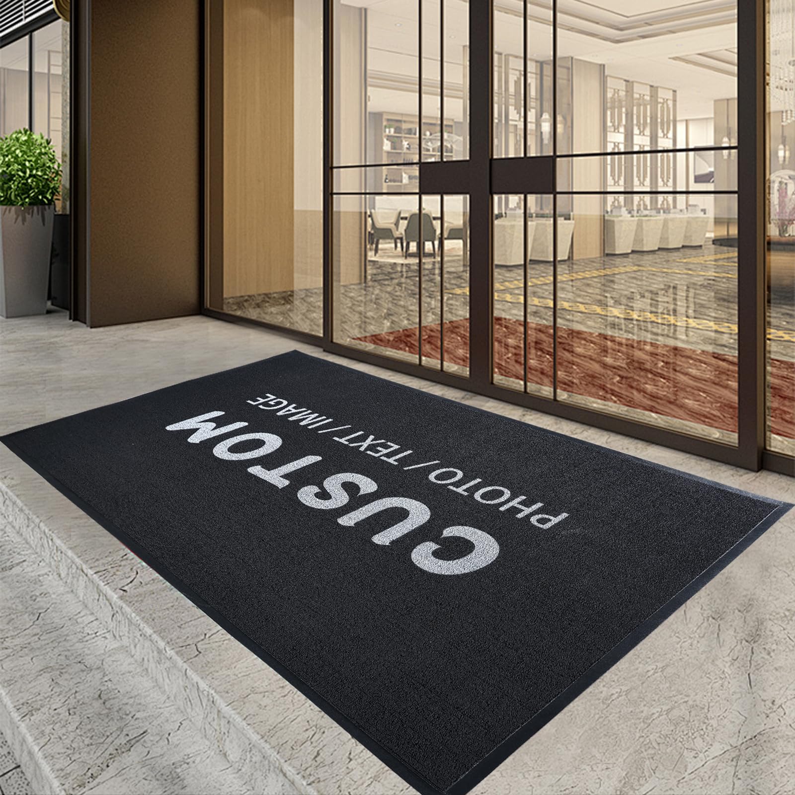 Personalized Doormat Commercial Floor Mat Custom Rugs with Logo Entryway Welcome Carpet Non Slip Washable Area Rug with Any Logo Size Color for Hotel