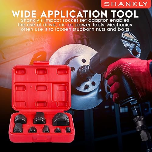 Miniatura 2 de Shankly Juego de 8 adaptadores de impacto y adaptadores de impacto o llave de impacto con enchufes aplicables a tamaños de dados de impacto profundo
