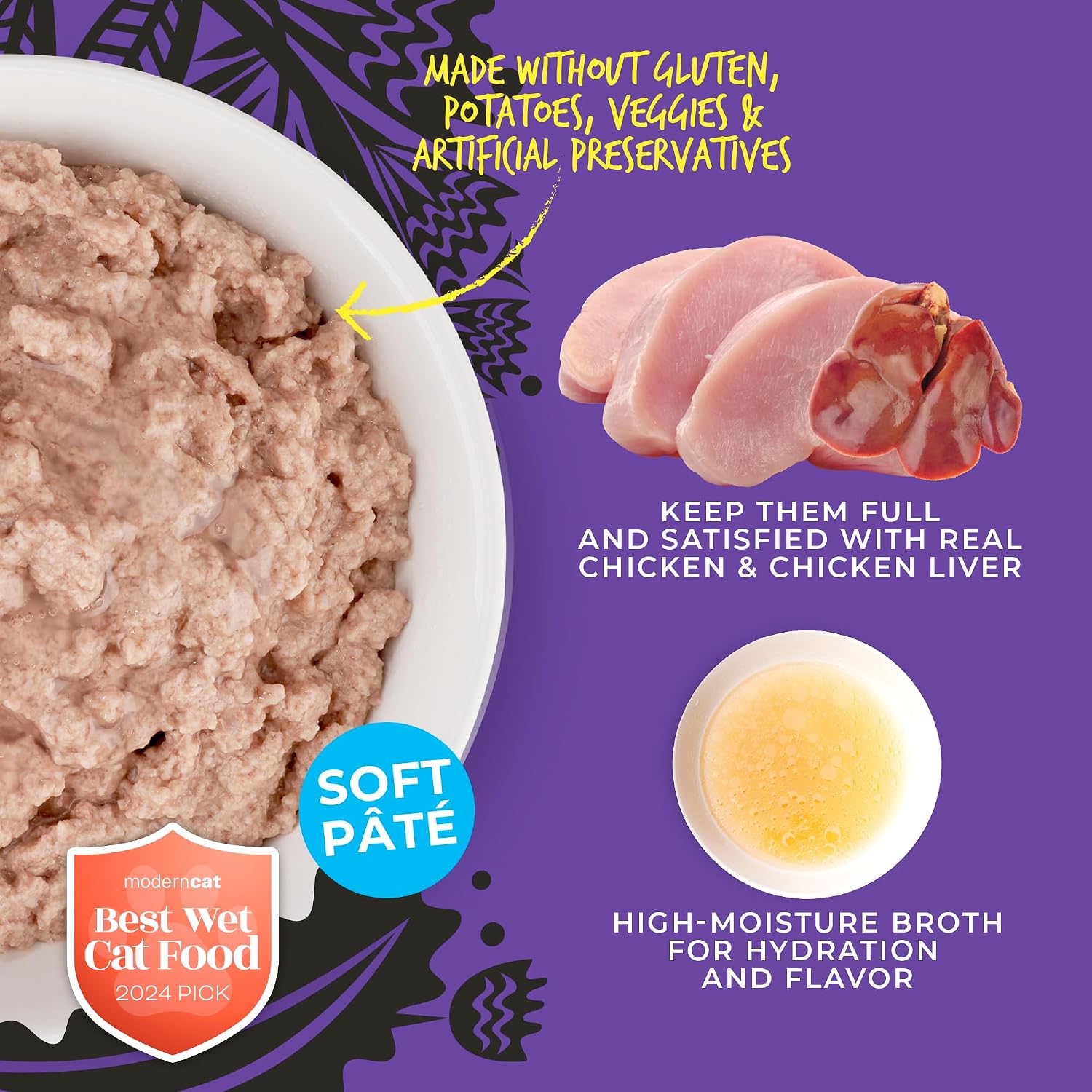 Tiki Cat After Dark Soft Paté Wet Cat Food, Chicken, Chicken Liver & Quail Recipe, 5.5 oz. (8 Count)