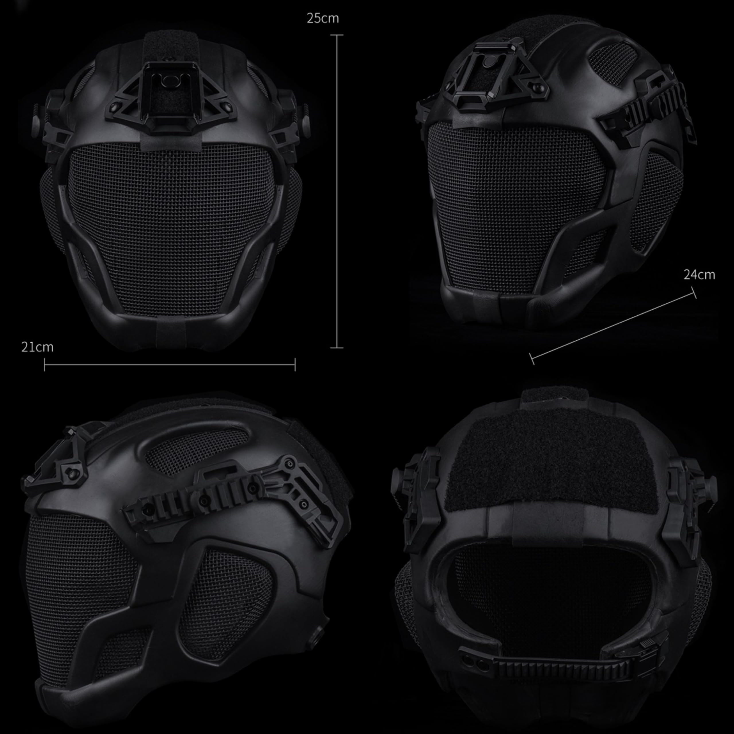 Casco táctico de protección Completa para Caza Militar, Airsoft, Paintball, CS, Malla de Acero, máscara Facial de Seguridad EVA, Ligero, Punk, Cosplay